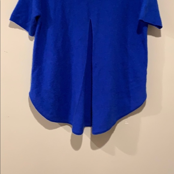 White + Warren Blue Short Sleeved Cashmere Sweater - Women’s Size Small - Picture 7 of 7